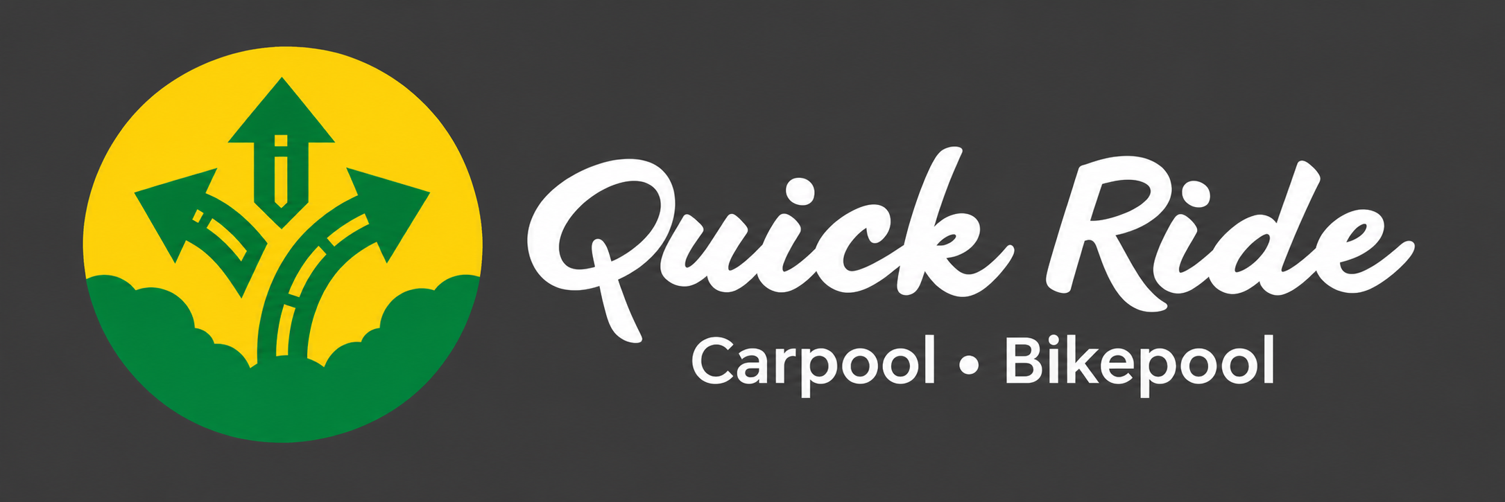 Carpool App, Quickride Logo White